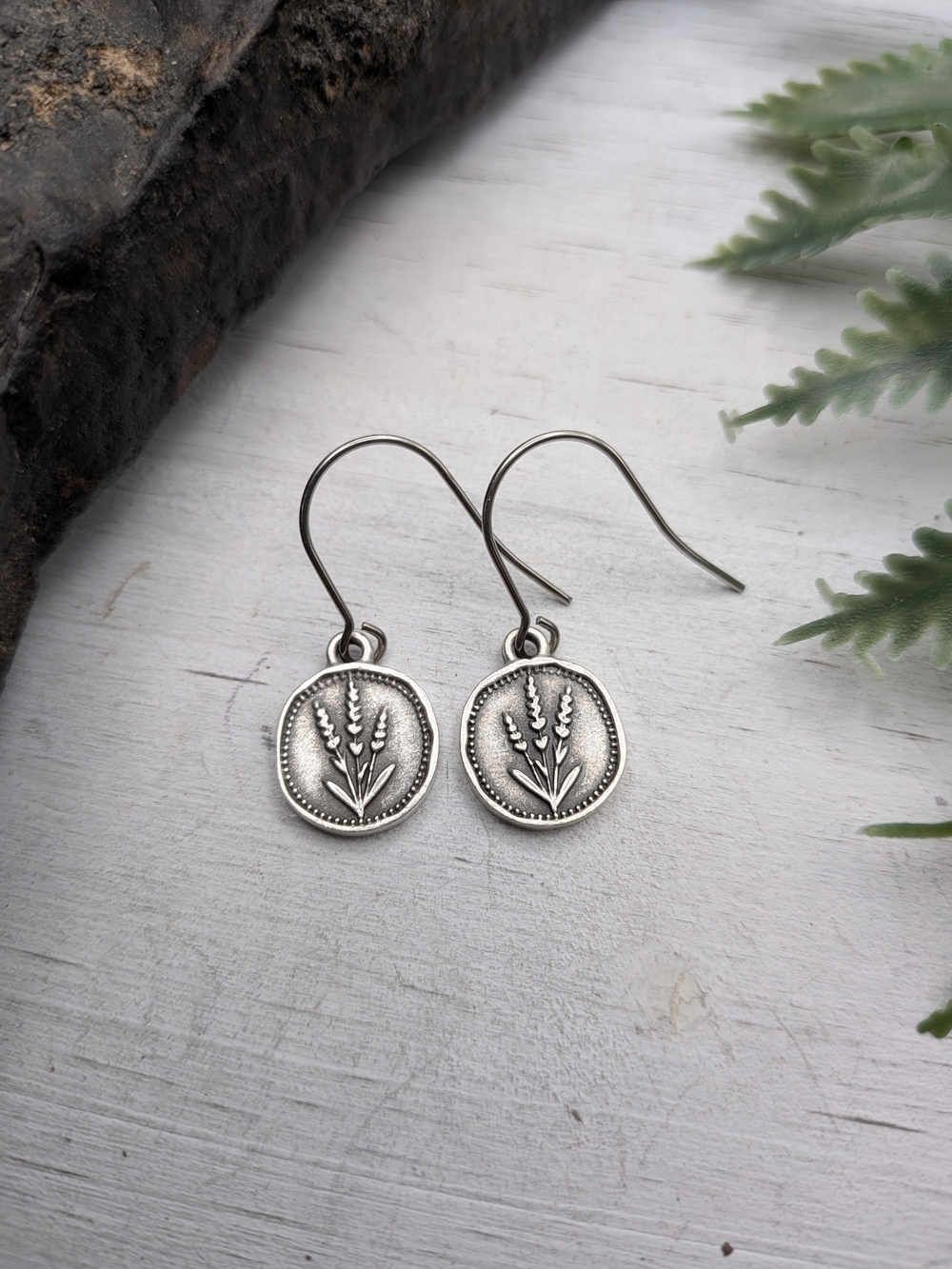 Lavender Drop Earrings - Flower Jewelry